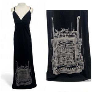 New Lauren Moshi Trucker Maxi Tee Shirt Dress Small Black